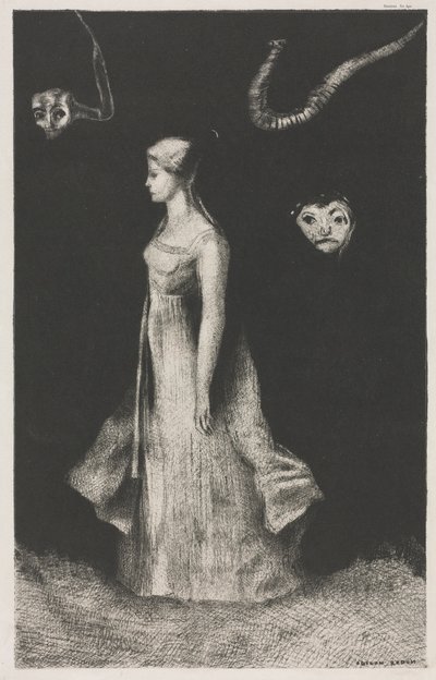 Obsession, 1894 door Odilon Redon Printer: Monrocq