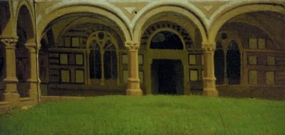 Oud Florentijns klooster, c.1864-65 door Odoardo Borrani