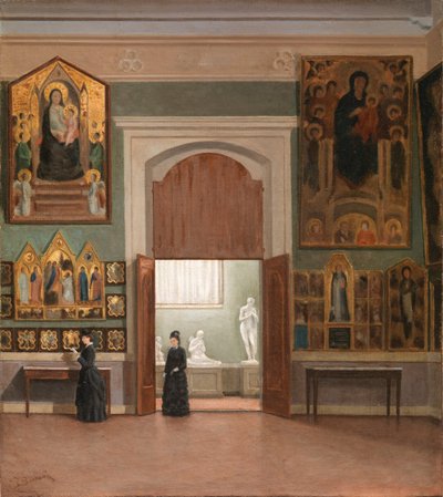 In de Accademia Galerij door Odoardo Borrani door Odoardo Borrani