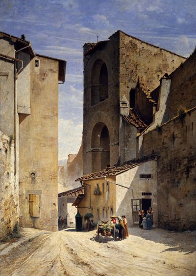 Porta San Niccolo in Florence door Odoardo Borrani