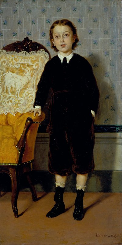Portret van een kind door Odoardo Borrani
