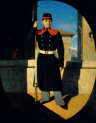 Soldaten van de Toscaanse Nationale Garde, ca. 1860-61 door Odoardo Borrani