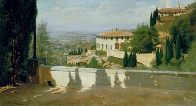 Villa Medici in Fiesole door Odoardo Borrani