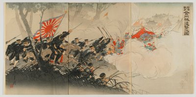Slag bij Jinzhou, Meiji-periode, 1894 door Ogata Gekko