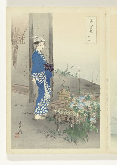 Dichteres Kaga no Chiyo door Ogata Gekko