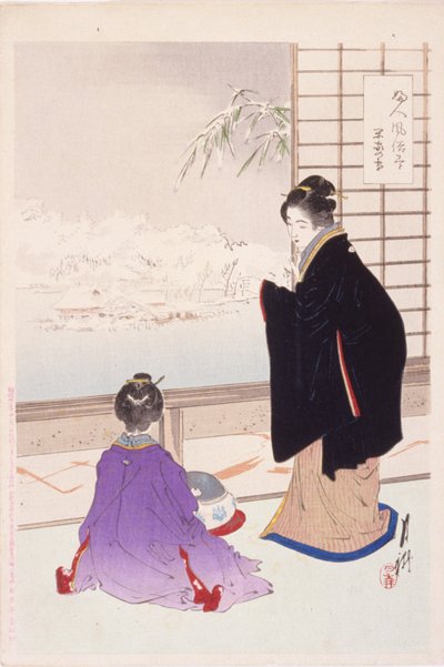 Sneeuw en een stil huis (Kanka No Yuki) door Ogata Gekko