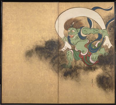 De windgod (rechterdeel van een tweeluik) door Ogata Korin