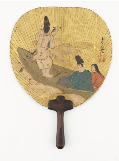 Narihira steekt de Sumida-rivier over, Edo-periode, eind 17e-begin 18e eeuw door Ogata Korin
