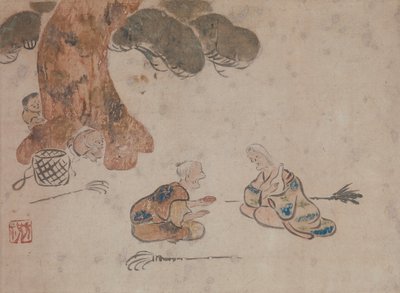 Oude Man en Vrouw door Ogata Korin