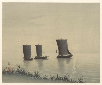 Vissersboten door Ohara Koson