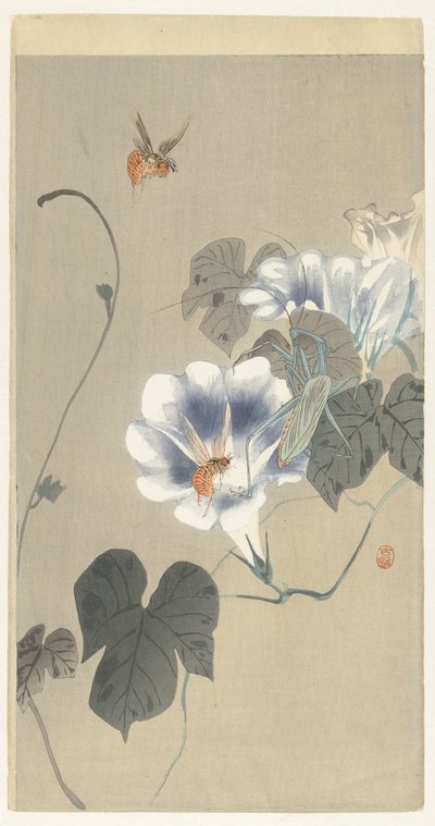 Insecten bij winde door Ohara Koson