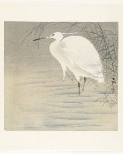 Kleine zilverreiger door Ohara Koson