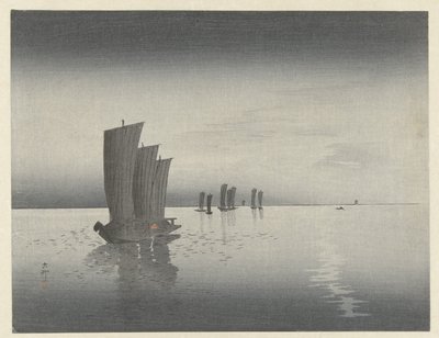 Vissersboten door Ohara Koson