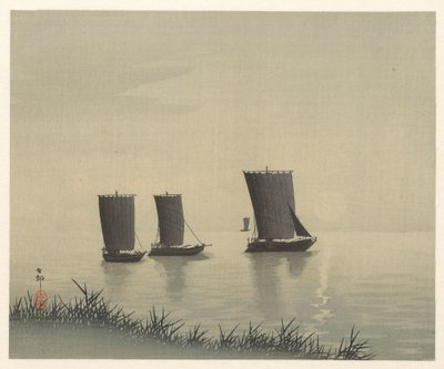 Vissersboten door Ohara Koson