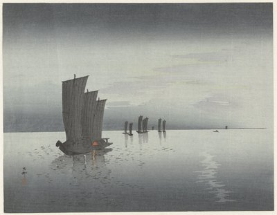 Vissersboten door Ohara Koson