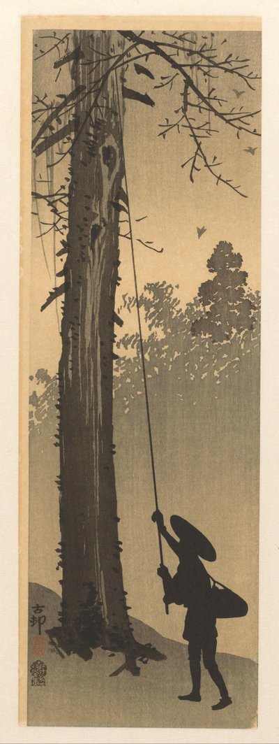 Vogelnest rover door Ohara Koson