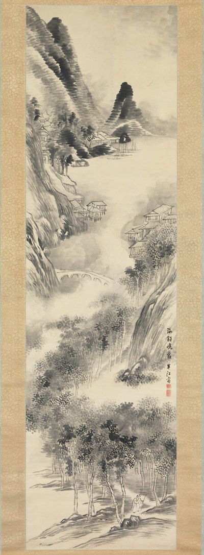 Mistige Dageraad aan de Kust, 19e eeuw door Okada Hanko