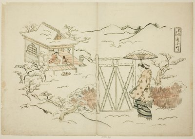 Een Moderne Versie van Shosho die Komachi bezoekt (Furyu Shosho kayoi Komachi) door Okumura Masanobu