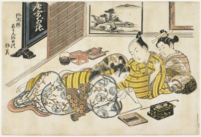 Nieuwjaarsbijeenkomst in een bordeel, 1741-1744 door Okumura Masanobu