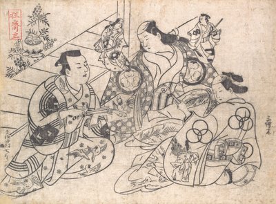 Scène uit een drama, 1710-13 door Okumura Masanobu