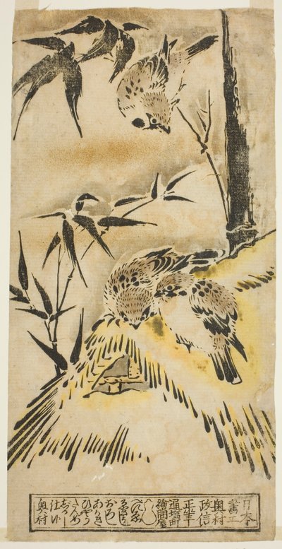Mussen, Rieten Dak en Bamboe door Okumura Masanobu