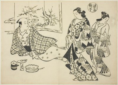 Het Kiritsubo-hoofdstuk uit "Het Verhaal van Genji" (Genji Kiritsubo), uit een serie Genji-parodieën door Okumura Masanobu