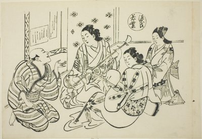Het Waka Murasaki-hoofdstuk uit "Het verhaal van Genji", uit een serie Genji-parodieën door Okumura Masanobu
