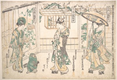 Drieluik van jonge mannen door Okumura Masanobu
