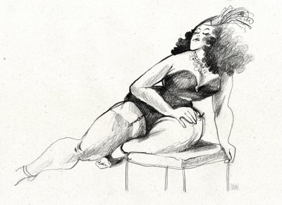 Glamoureuze pin-up met rondingen door Olga Skomorokhova