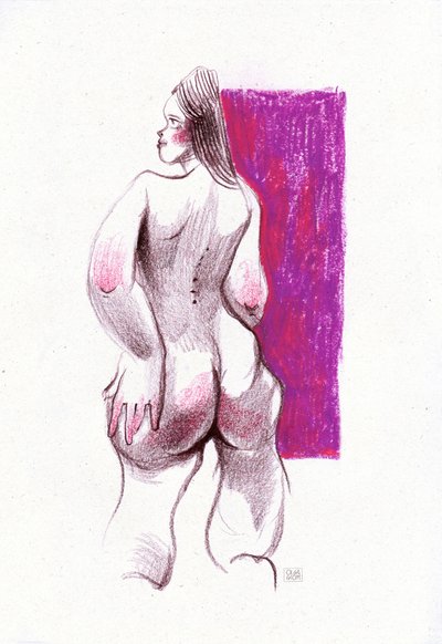 Vrouwelijke vorm paars door Olga Skomorokhova
