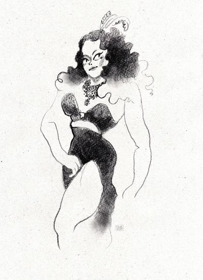 Retro Burlesque-diva door Olga Skomorokhova
