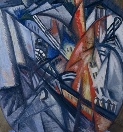 Brand in de Stad, 1913 door Olga Rozanova