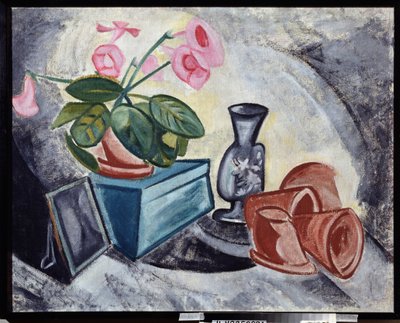Stilleven met roze bloemen door Olga Wladimirowna  Rosanowa