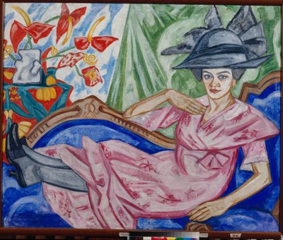 Portret van de zus van de kunstenaar door Olga Wladimirowna  Rosanowa