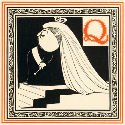 Q is de Koningin, zo nobel en vrij, uit Een Alfabet van Beroemdheden door Oliver Hereford