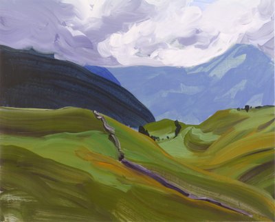 Leukerbad 26, 2014 (acryl op doek) door Olivier Morel