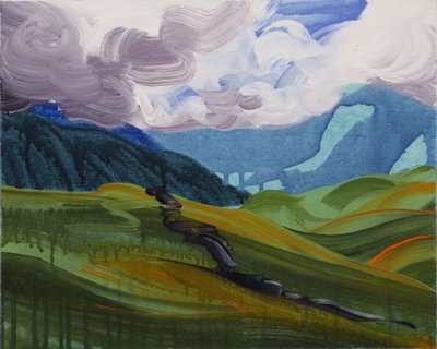 Leukerbad 26, 2014 (acryl op doek) door Olivier Morel