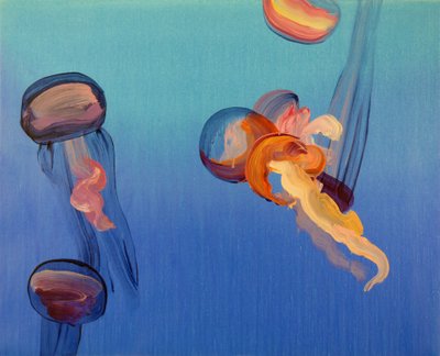 Méduses 14, 2013 (acryl op doek) door Olivier Morel