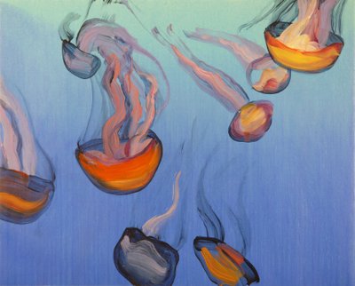 Méduses 15, 2013 (acryl op doek) door Olivier Morel