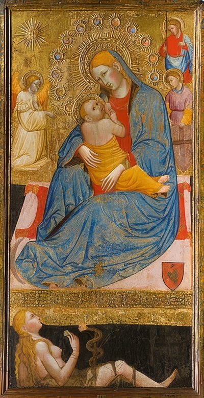 De Madonna van nederigheid met de verleiding van Eva. Omstreeks 1400 door Olivuccio di Ciccarello