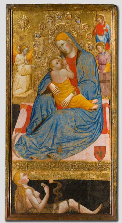 De Madonna van Nederigheid met de Verleiding van Eva, c. 1400 door Olivuccio di Ciccarello