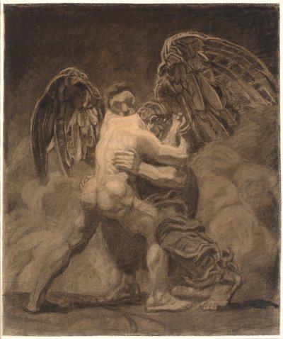 Jakobs strijd met de engel door Oluf Hartmann