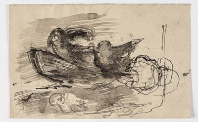 Studie voor "Psyche wordt over de Styx gevoerd" (?) door Oluf Hartmann