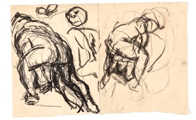 Studies van een voorovergebogen figuur door Oluf Hartmann