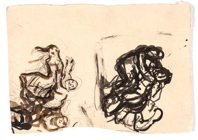 Twee studies voor "Twee vrouwen vechten om een man" door Oluf Hartmann