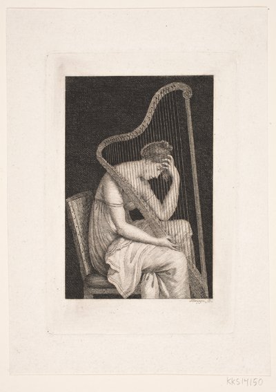 Een vrouw met harp door Oluf Olufsen Bagge