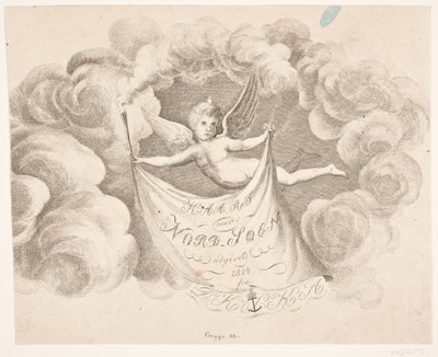 Uitsnede van titelvignet voor: "Kaart over Noordzee..." door Oluf Olufsen Bagge