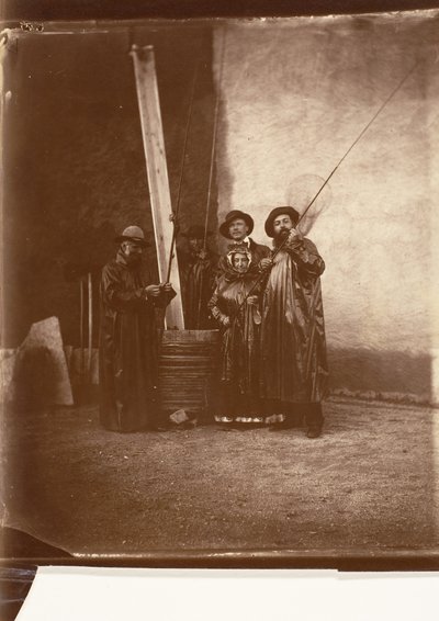 [De Kunstenaar, Zijn Moeder, en Vrienden in Visserskleding], ca. 1860 door Olympe Aguado