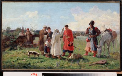 De onderdrukking van het Zaporozhische Sich (kamp) in 1775 door Opanas Georgievich Slastion