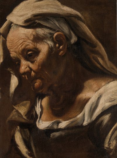 Hoofd van een oude vrouw, na 1610 door Orazio Borgianni